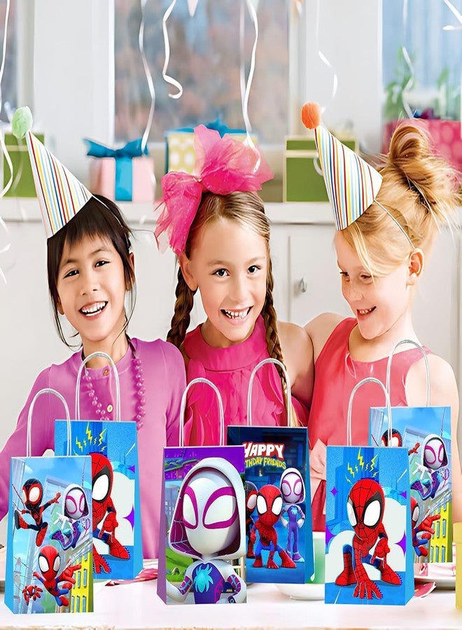 BNFUO 12pcs Spider and His Friends Party Gift Bags with Handles,Boy and Girl Birthday Party Supplies for Spider and His Friends Party Decorations - Image 4
